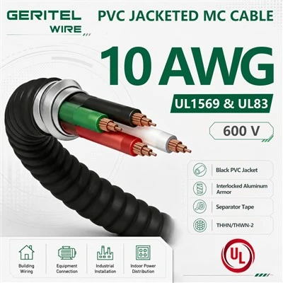 10AWG réz THHN/THWN-2 napfényálló MC kábel